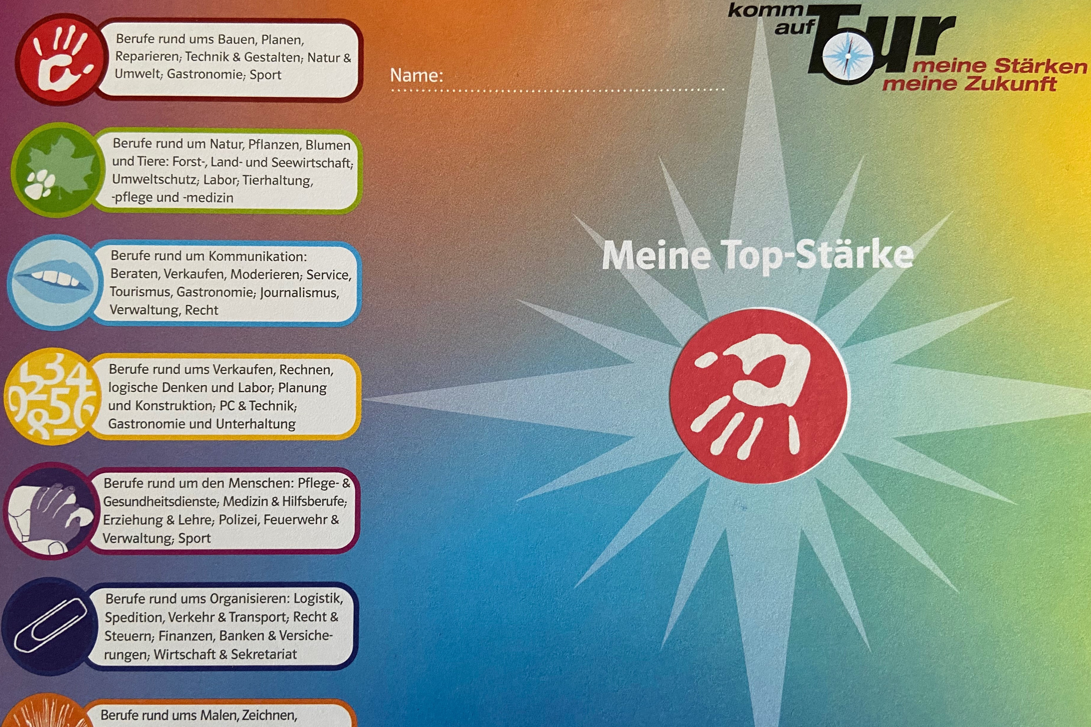 Potenzialanalyse und „Komm auf Tour“ für die 7. Klassen